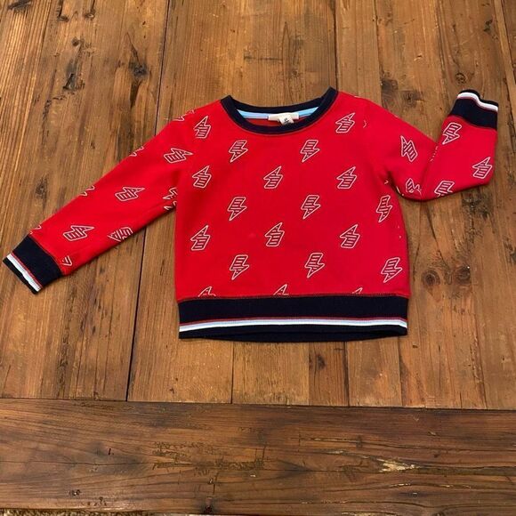 Colorful Planet Red Lightning Bolt Sweatshirt Unisex Size 2T - Picture 2 of 11